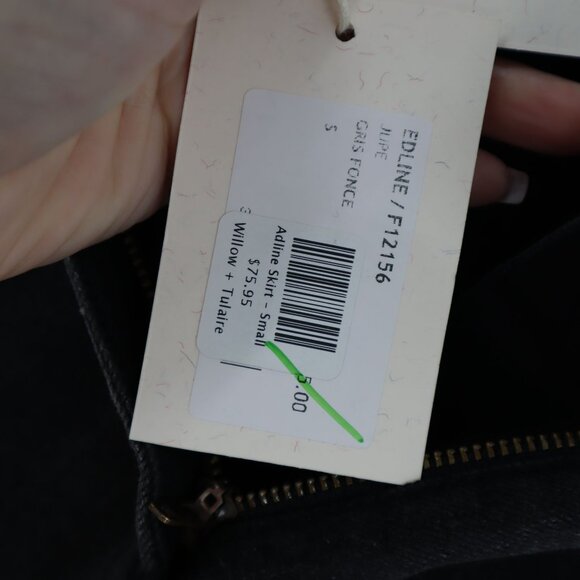 Frnch Paris Edline Denim Skirt Women XS Black Minimalist Demure Clean Modest NWT - Picture 6 of 9